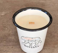 Load image into Gallery viewer, Candle - Unique! Reusable Enamel Cup Candle * Montana Bear - By: The Sacred Wild Candle Co