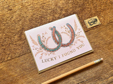 Load image into Gallery viewer, Lucky Us Horseshoes Card - By: Noteworthy Paper & Press