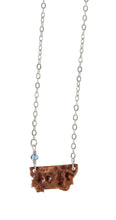 Load image into Gallery viewer, Sterling Silver & Copper Montana Necklace with Montana Sapphire (#7353) – By: Cobblestone Designs of Montana