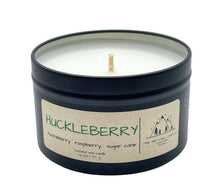 Load image into Gallery viewer, Pine and Sage Candles - Huckleberry- 6 oz Black Matte Candle Tin