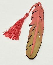 Load image into Gallery viewer, Hand-Painted Leather Feather Bookmark – By: AnH Silvertip Family