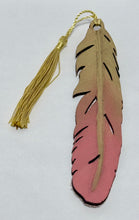 Load image into Gallery viewer, Hand-Painted Leather Feather Bookmark – By: AnH Silvertip Family