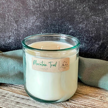 Load image into Gallery viewer, Pine and Sage Candles - Mountain Trail-10 oz. 100% Recycled Glass Candle/ Bamboo Lid
