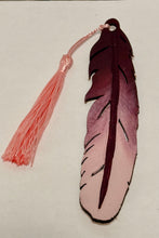 Load image into Gallery viewer, Hand-Painted Leather Feather Bookmark – By: AnH Silvertip Family