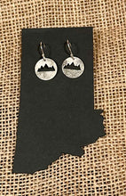 Load image into Gallery viewer, Sterling Silver Disc Earrings with Mountain Cutout
