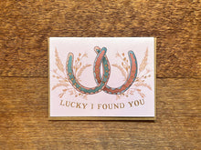 Load image into Gallery viewer, Lucky Us Horseshoes Card - By: Noteworthy Paper & Press