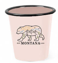 Load image into Gallery viewer, Candle - Unique! Reusable Enamel Cup Candle * Montana Bear - By: The Sacred Wild Candle Co