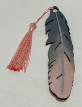 Load image into Gallery viewer, Hand-Painted Leather Feather Bookmark – By: AnH Silvertip Family
