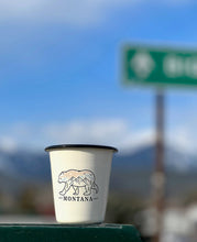 Load image into Gallery viewer, Candle - Unique! Reusable Enamel Cup Candle * Montana Bear - By: The Sacred Wild Candle Co
