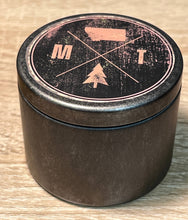 Load image into Gallery viewer, 4 oz Premium Travel Candles / Montana Postcard Tins - By: The Sacred Wild Candle Co
