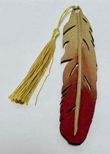 Load image into Gallery viewer, Hand-Painted Leather Feather Bookmark – By: AnH Silvertip Family
