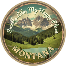 Load image into Gallery viewer, 4 oz Premium Travel Candles / Montana Postcard Tins - By: The Sacred Wild Candle Co
