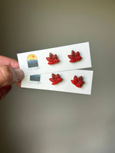 Load image into Gallery viewer, La Petite Rose LLC - Fall Leaf Studs, Autumn Clay Earrings
