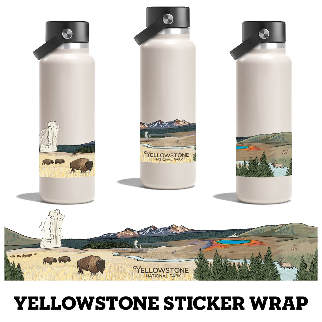 Yellowstone National Park - Icons Sticker Wrap - By: Creatively Leanne