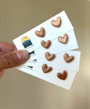 Load image into Gallery viewer, La Petite Rose LLC - Rose Gold Heart Earrings, Love Clay Studs, Gift for Moms
