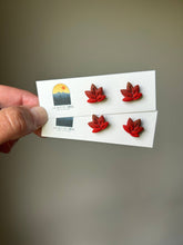 Load image into Gallery viewer, La Petite Rose LLC - Fall Leaf Studs, Autumn Clay Earrings
