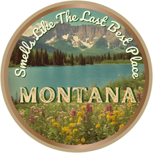 Load image into Gallery viewer, 4 oz Premium Travel Candles / Montana Postcard Tins - By: The Sacred Wild Candle Co
