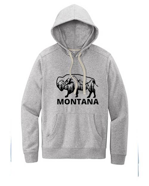Montana Bison Grey Hoodie - By: Montana Tees