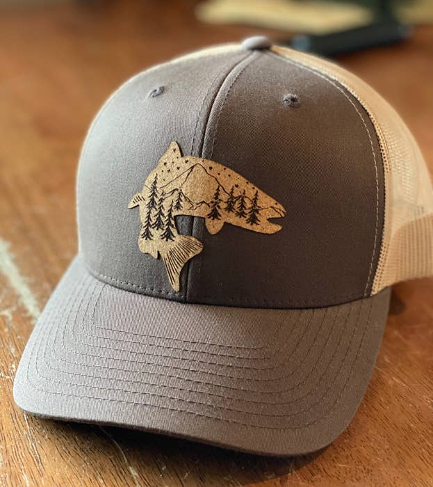 Fish Forest Scene Cork Patch Hat - By: MT Brand Apparel