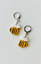 Load image into Gallery viewer, La Petite Rose LLC - Beer Clay Earrings, Drink Mug Huggie Hoops, Bar Accessory 
