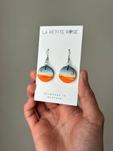 Load image into Gallery viewer, Celestial Mountain Landscape (Sun/Moon) Clay Earrings - By: La Petite Rose
