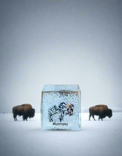 Load image into Gallery viewer, Lit&#39;l Buffalo Montana Snow Globe/Cube - By: Mother Moose Gifts
