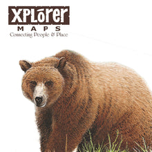 Load image into Gallery viewer, Yellowstone National Park Map Grizzly Magnet - By: XPLORER MAPS

