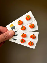 Load image into Gallery viewer, La Petite Rose LLC - Fall Pumpkin Harvest Studs, Orange Clay Earrings
