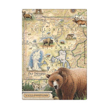 Load image into Gallery viewer, Yellowstone National Park Map Grizzly Magnet - By: XPLORER MAPS
