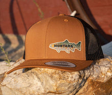 Load image into Gallery viewer, Brown Trout Leather Patch Hat - By: MT Brand Apparel
