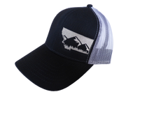 Load image into Gallery viewer, Montana Mountains Navy and Ecru Hat - By: Montana Tees

