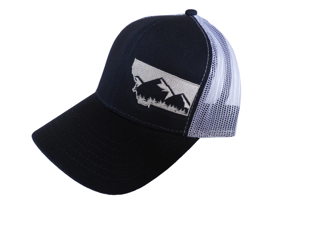 Montana Mountains Navy and Ecru Hat - By: Montana Tees