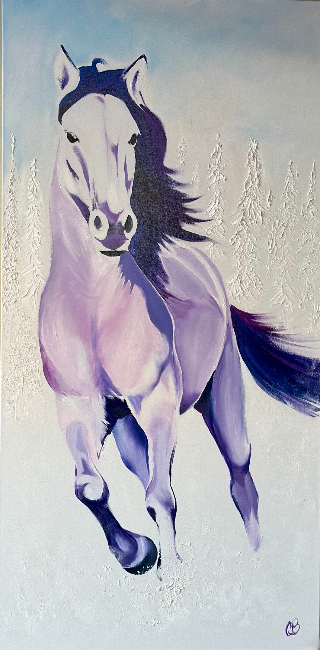 Cool Mustang Canvas Painting - By: Carly Belew Art Design