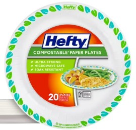 Compostable Paper Plates - By: Hefty