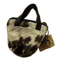 Load image into Gallery viewer, Cow Print mini purse by Tally Ho Stitchery
