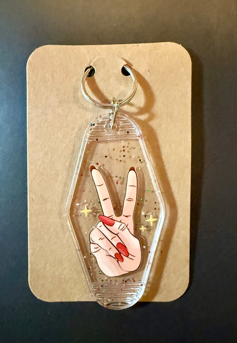 Peace sign keychain