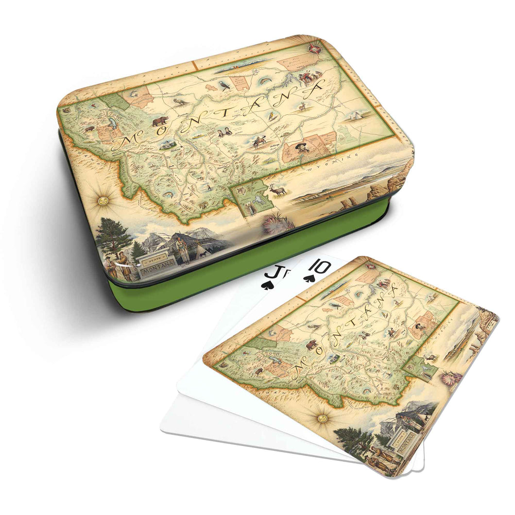 Montana State Map Playing Cards - By: XPLORER MAPS