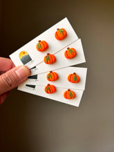 Load image into Gallery viewer, La Petite Rose LLC - Fall Pumpkin Harvest Studs, Orange Clay Earrings
