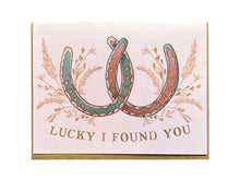 Load image into Gallery viewer, Lucky Us Horseshoes Card - By: Noteworthy Paper &amp; Press
