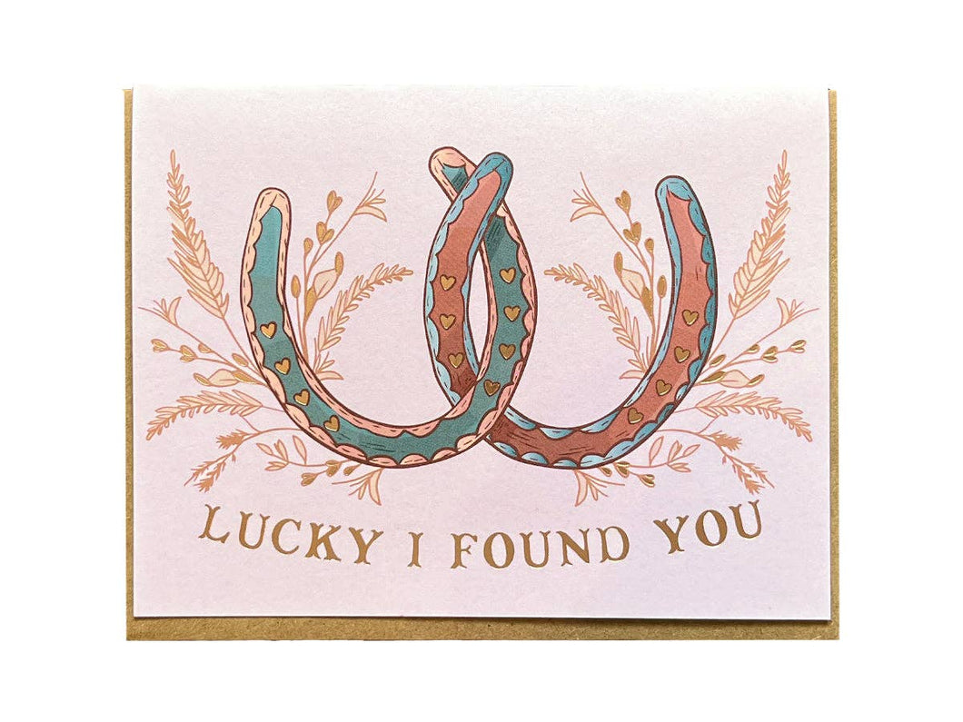 Lucky Us Horseshoes Card - By: Noteworthy Paper & Press