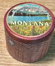 Load image into Gallery viewer, 4 oz Premium Travel Candles / Montana Postcard Tins - By: The Sacred Wild Candle Co
