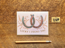 Load image into Gallery viewer, Lucky Us Horseshoes Card - By: Noteworthy Paper &amp; Press
