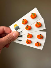 Load image into Gallery viewer, La Petite Rose LLC - Fall Pumpkin Harvest Studs, Orange Clay Earrings
