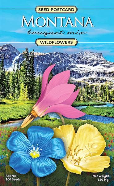 Montana Bouquet Wildflower Seed Packet POSTCARD - By: Created By Nature