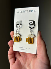 Load image into Gallery viewer, La Petite Rose LLC - Beer Clay Earrings, Drink Mug Huggie Hoops, Bar Accessory 
