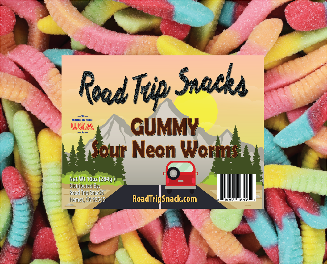 Sour Gummy Neon Worms - By: Tender Heifer Snack Co – LuLu’s