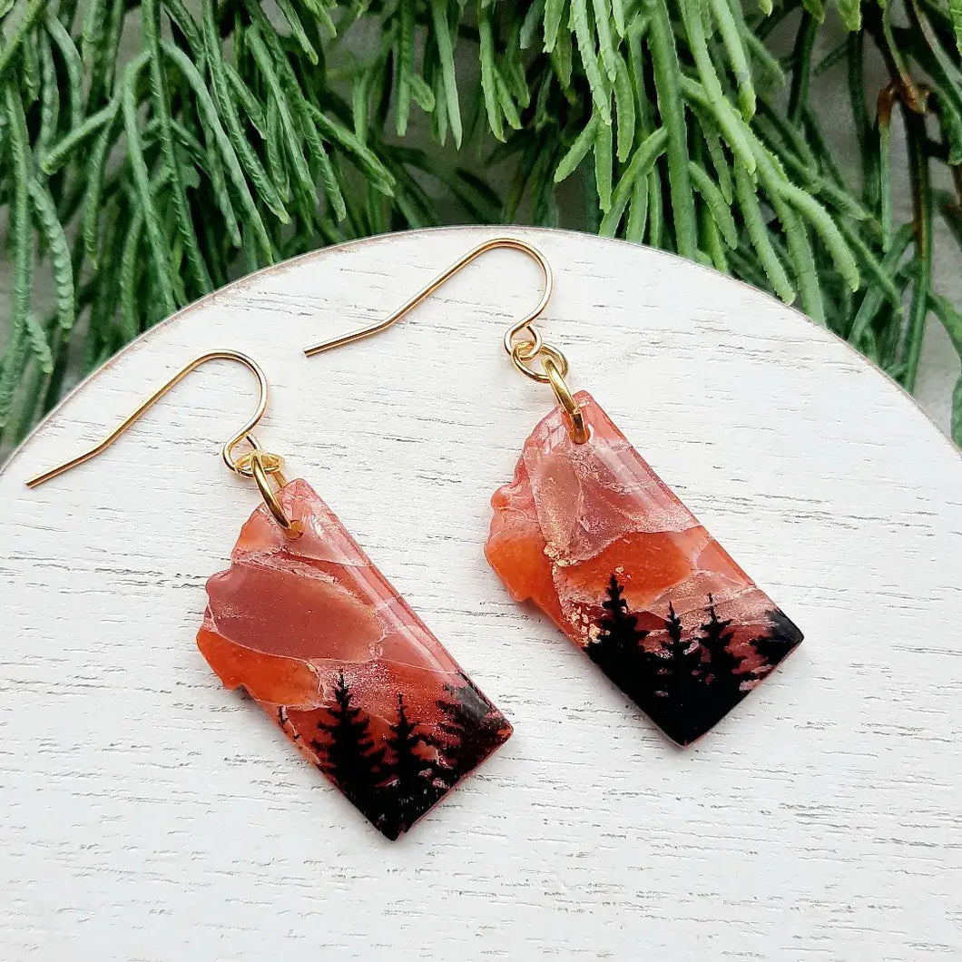 Copper Montana State Earrings - By: Claisy Daisy