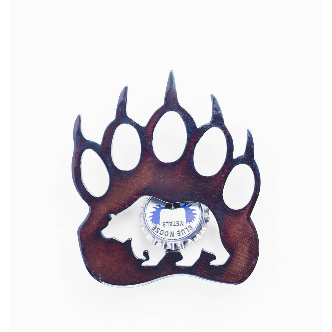 Grizzly Paw Magnetic Bottle Opener - By: Blue Moose Metals
