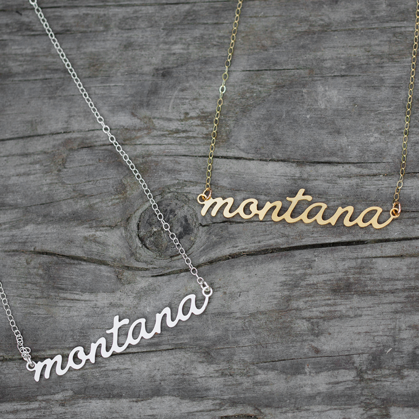 Montana Script Necklace