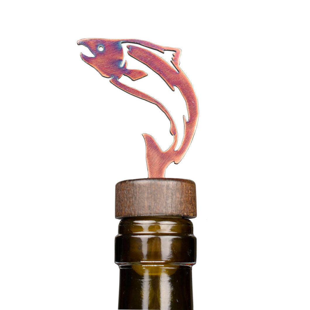 Fish Wine Bottle Stopper - By: Blue Moose Metals